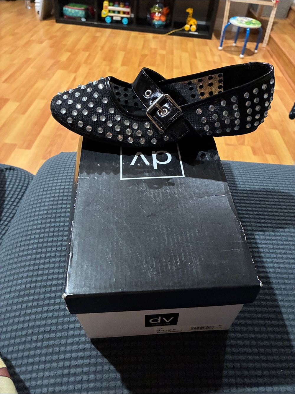Dolce Vita Black Studded Mary Jane Flats